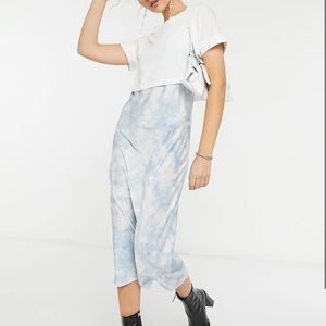 AllSaints Imo tie dye 2 in one midi slip dress